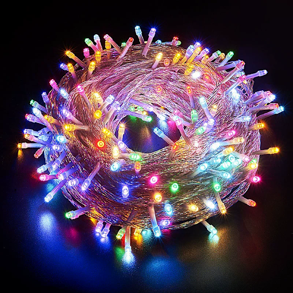 LED-farvede lys blinkende lysstrenglys fulde af stjerner lys udendørs color 10 meters 100 lights