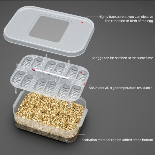 Inkubator (med termometer) 12 eggbokser - (med termometer) 12 eggbokser