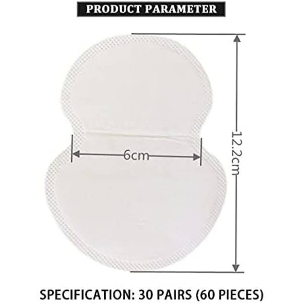 60 stycken engångsdynor under armarna Svettdynor under armarna Svettskydd mot svett för män och kvinnor