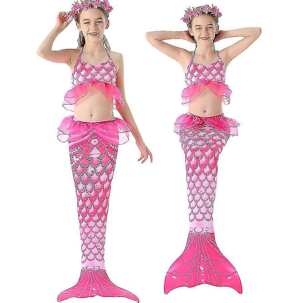 3-delad flicka sjöjungfru badkläder för simning sjöjungfru kostym bikini set style2 100