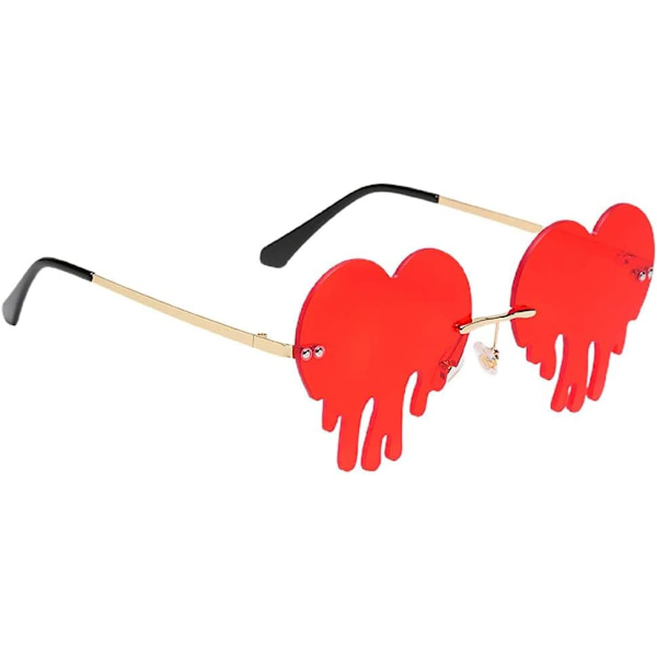 1 Par Hjärtformade Solglasögon, Röda Hjärtformade Solglasögon Snygga Solglasögon Underbara Glasögonaccessoarer