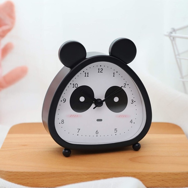Herätyskello lapsille, analoginen herätyskello, Panda Mini Tickless -herätyskello kovalla herätyskellolla, paristo