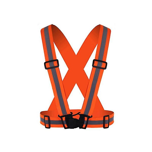 Reflekterende Vest Unisex Høy Synlighet Justerbar Sikkerhetsvest Elastisk Stripe Sikkerhet Trafikk Natt Arbeid Løping Sykling Vest Orange Gray