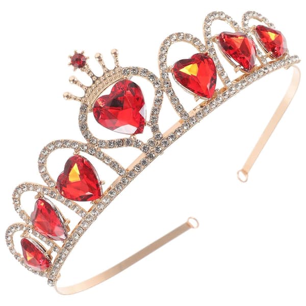 Rødt Hjerte Tiara Descendants Hjerte Krone Hår Smykker Bryllupskrone til Brud