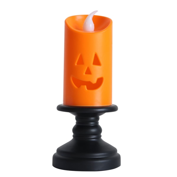6 kpl Halloween-kurpitsakynttilänpidikkeitä Jack Lantern -tyyppisiä realistisilla lepattavilla kirkkailla sähköisillä liekittömillä kynttilöillä juhlatunnelmaan