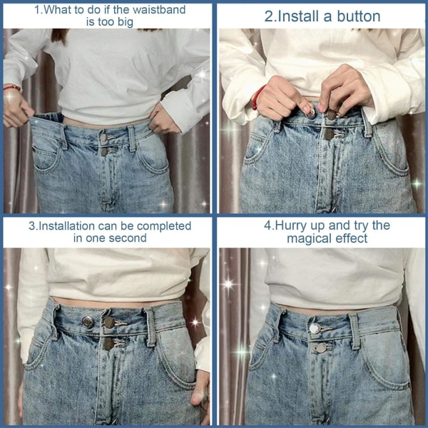 17 mm ersättnings jeansknappar, sömlösa knäppningar, löstagbara byxstift Löstagbar metall