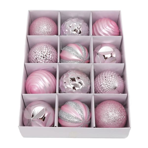 Julekulepynt, perfekt for familiehager og bursdagsfester. Rosa.