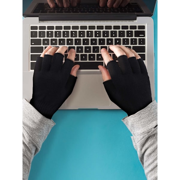 Unisex Vinterhalvfinger Stickade Vantar Elastiska Halksäkra Vintervarma Stickade Fingerlösa Vantar