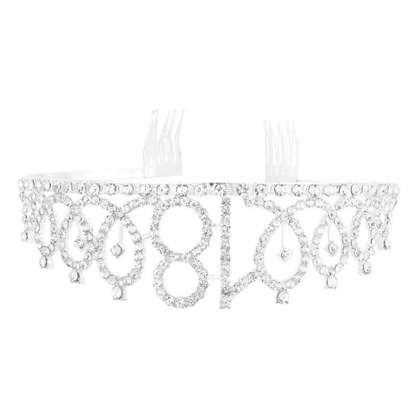1 stk Rhinestone krone med legeringsinnsetting Hårkam Dekorativ kronehår til 18-årsdag (sølv)