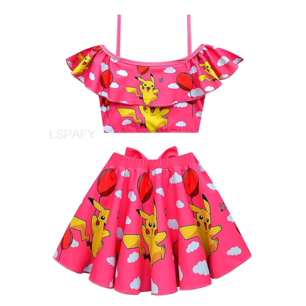 Tegneserie Jenter Badetøy Pikachu Jenter Badedrakt To deler Barn Bikini Sett Barn Badetøy Svømmedrakt 203283 Size 120