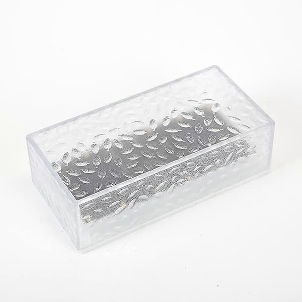 isblokk solcelle nedgravd lys gårdsplass firkant solcelle isblokk plenlys led supersterk hagetrapp trinn white light Rectangular ice bricks
