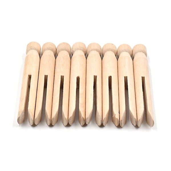 Pyöreät puiset pyykkipojat vanhan koulukunnan 50 kpl pyöreät pyykkipojat säänkestävät nuket Wood color
