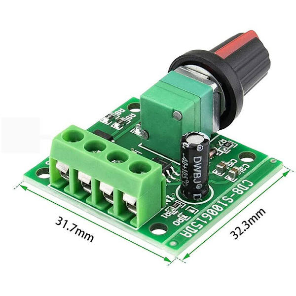 4 kpl PWM-nopeudensäätimiä, 1.8V 3V 5V 6V 12V 2A 1803BK DC-moottorin nopeudensäädin, säädettävä käyttökytkin itsensä palauttavalla sulakkeella