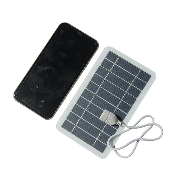 2W 5V Solcellepanel Solcelle Utendørs Mobiltelefon Powerbank Lader