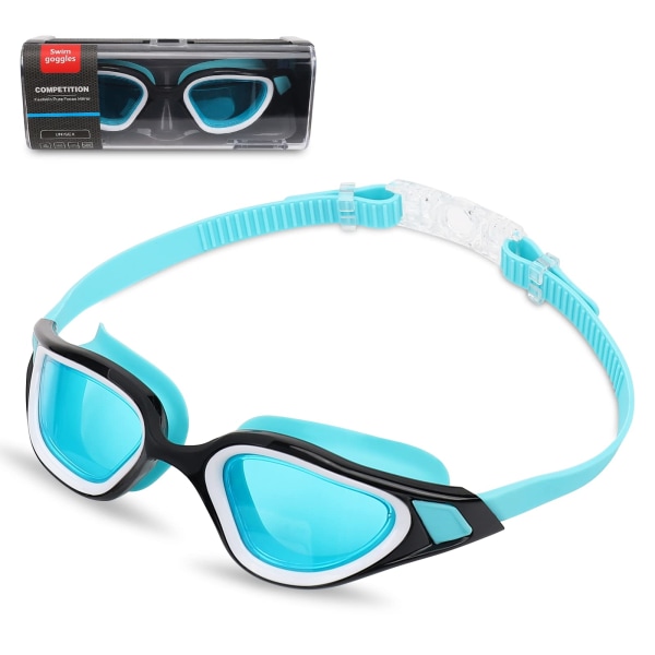 Svømmebriller voksne for menn og kvinner, unisex dykkerbriller voksne med antidugg-linser, UV-beskyttelse, lette linser, stor innfatningsprofil