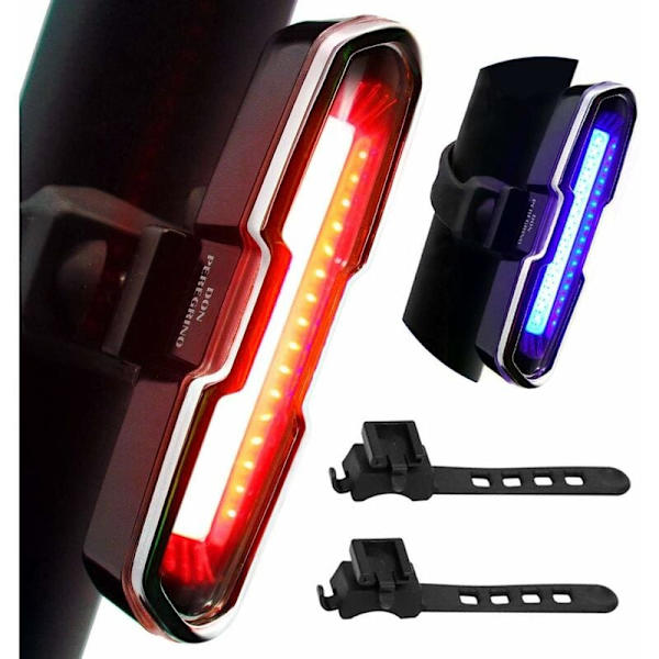 110 Lumen Sterk Sykkellys Bak, USB Ladbar LED Sykkellys med 5 Faste/Blinkende Moduser