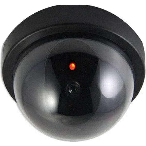 Rund dummykamera CCTV-övervakningskamera Säkerhetskamera med blinkande LED-ljus - 4 delar (svart)