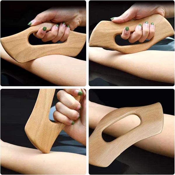 Gua Sha Bræt Træ Lymfedrænage Massageværktøj Gua Sha Værktøj til Giftstoffer Forebygger Rynker til Spa Akupunktur Terapi Trigger Point Behandling