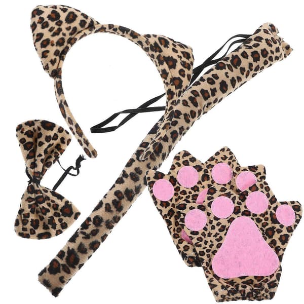 1 set rollspel leopardöronsband cosplay djurdräkt för vuxna