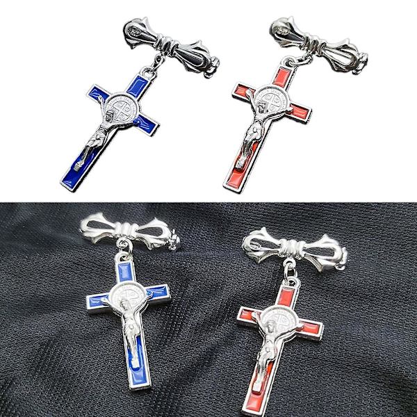 Muodi Ristiriipus Rintaneulat Vaatteiden Pin Jeesus Risti Rintakorut Korut Red