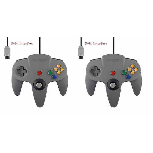 2 Pak Klassisk Ledningsforbundet N64 Controller Retro Spil 64-bit Gamepad Joystick Udskiftningscontroller 10 2pcs