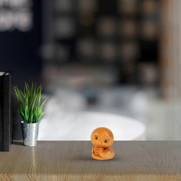 Snidat Trä Orm Staty Mini Orm Figur Miniatyr Orm Hantverk Orm År Gåva