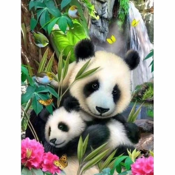 Tee-se-itse 5D diamond painting Täyspora Timanttikristalli tekojalokivi liimattu maali askartelu numeroiden mukaan Teema Koristepiirustus Panda