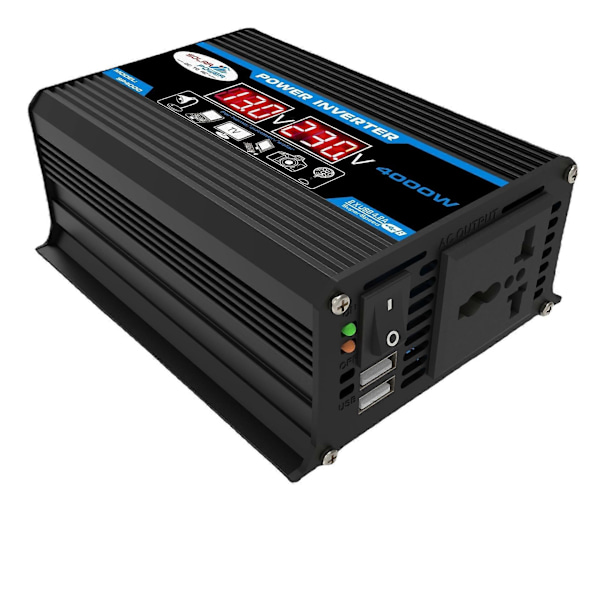4000W Omvandlare 12V till 220V Ren Sinusvåg Växelriktare Ren Sinusvåg Transformator Med Fjärrkontroll &
