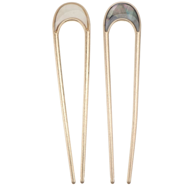 2 st U-formade hårpinnar Retro metallhårgaffel Snygga hårtillbehör för kvinnor