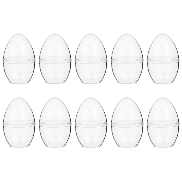 10 st Klar Plast Fyllbar Boll Ornament Äggform DIY Plastboll Badbomb Hantverksform Jul Bröllopsfest Dekor