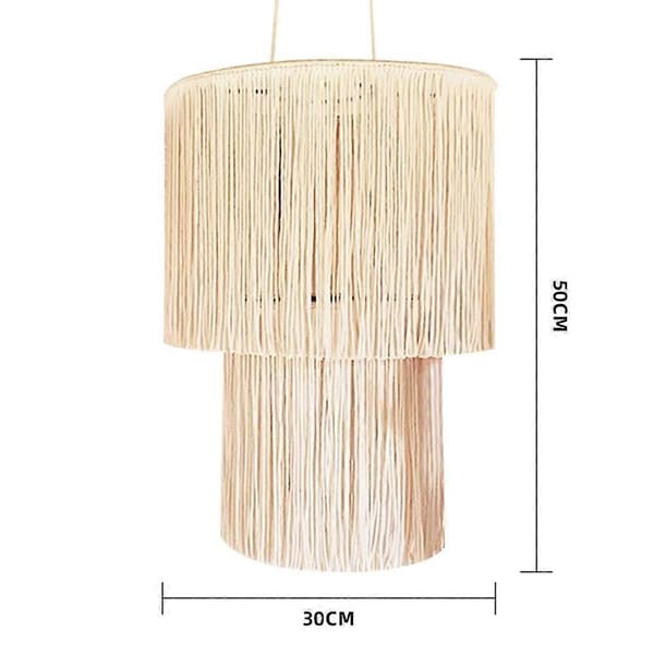 Handvävd lampskärm med tofsar C30*50CM