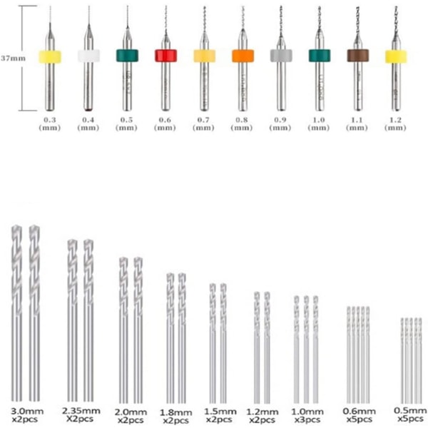 37 Dele Mini Håndbor Sæt Præcisions Pin Vise Med Borpresse Vise 0,3-1,2 mm PCB Bor