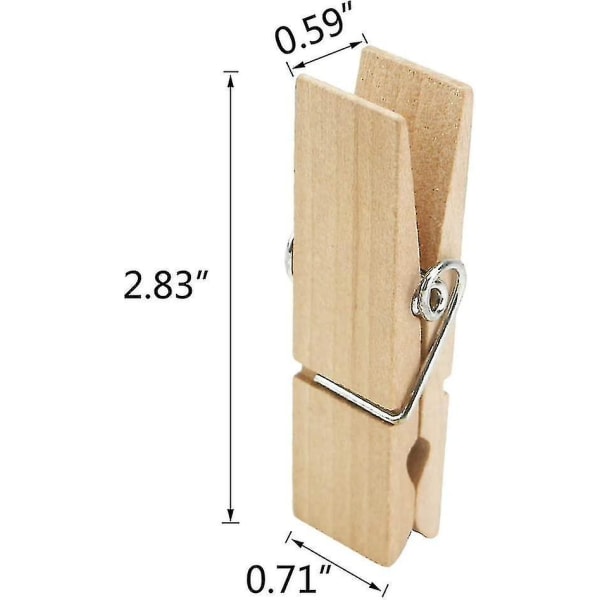 40 stk store klesklyper i tre, 7,2 cm lange 1,8 cm brede, robuste og robuste klesklyper-h