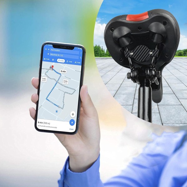 Airtag Cykelstativ Airtag Silikone Etui GPS Tracker Cykel Bærbar Anti-Lost Tracker Airtags Cykelsæde/Hund/Kat Tilbehør Anti-Theft Black