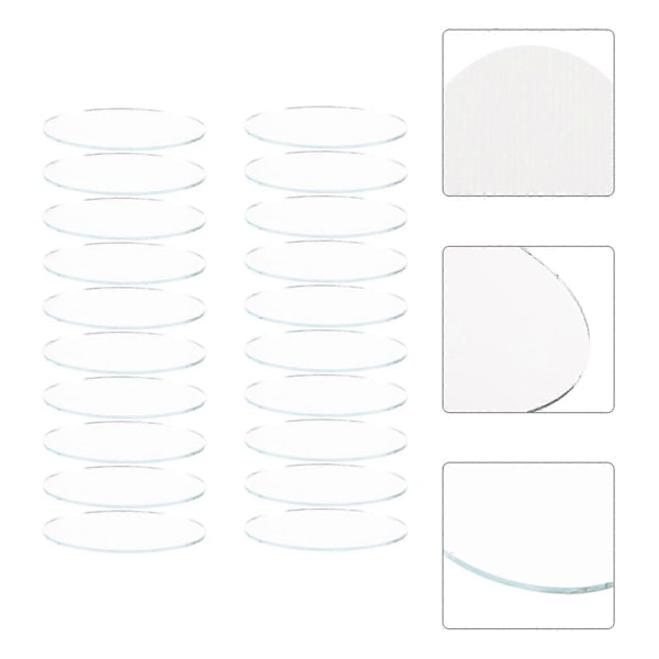 20 stk DIY Legering Speil Kvinner Sminke Bruk Speil Mini Oval Form Uferdig Speillinse for DIY Kunsthåndverk (Liten Stil)