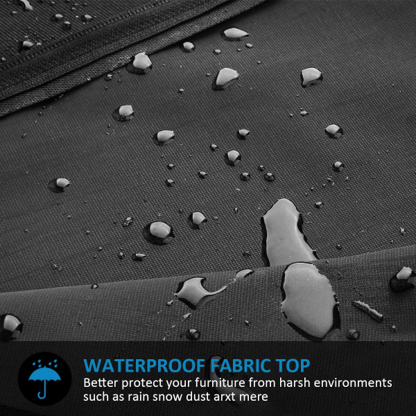 Parasolbetræk, vandtæt, vindtæt, kraftigt riftsikkert Oxford stof ekstra stort cantilever paraplybetræk med lynlås (265 x 40/70 / 50 cm) - Sort