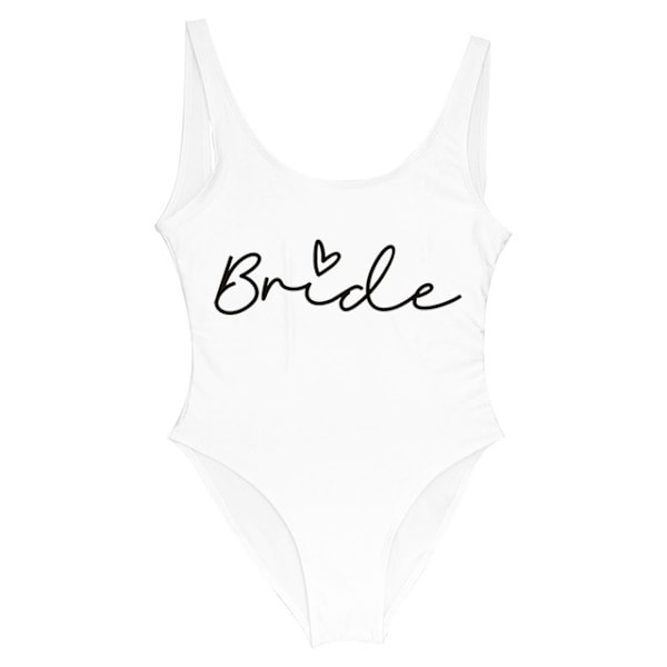 S-3XL Guldtryck Team Bride Baddräkt i Ett Stycke Squad Dam XL bride3