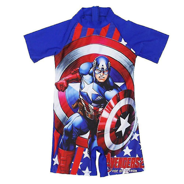 3-11 år Barn Superman Badkläder En-delad Baddräkt Baddräkt Captain America - A 6-8 Years