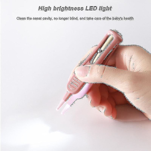 LED-belyst näsplockare för barn, näsprepare, nästång för bebisar Rose Gold