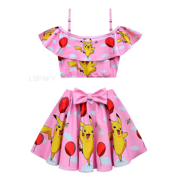 Tecknad flicka badkläder Pikachu flicka baddräkt två delar barn bikini set barn badkläder badkläder 203283 Size 130