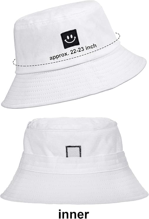 2-pack Leende Ansikte Hinkhatt Vikbara Strand Solhattar Fiskare Hattar för Kvinnor Män