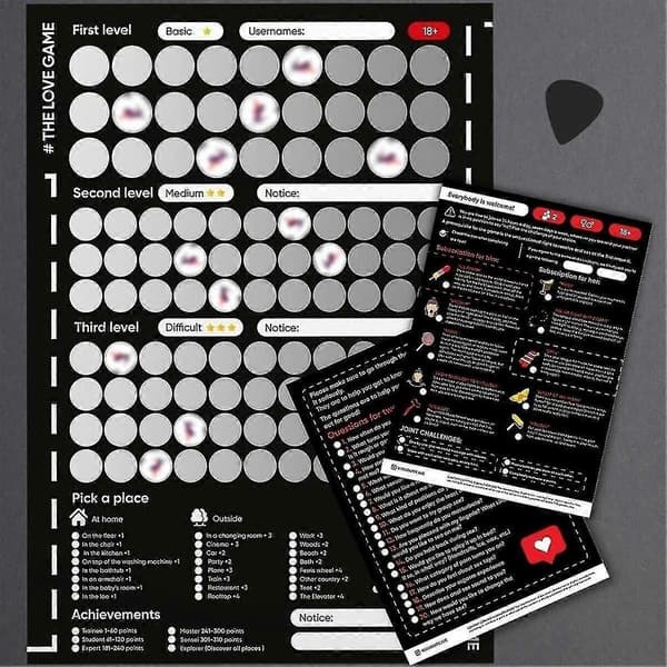 (NY) Skrabespil Plakat til Par - Romantisk Valentinsdagsgave til Partnere