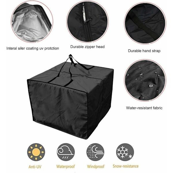 Pudeopbevaringspose - Holdbar 210D Havepuder Opbevaringspose, 81 x 81 x 61 cm