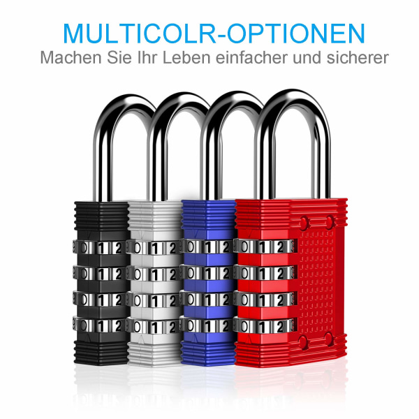 Utomhuskombinationsslås, vädertåligt lås för dörr, förråd, staket, 4-siffrigt kombinationsslås, gymlocker, skolskåp, garderob, etc.