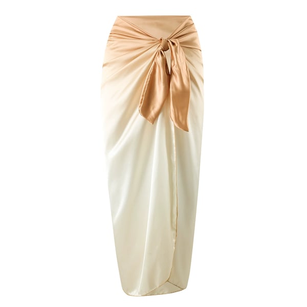 Baddräkt enfärgad skarvning het stil metallknapp baddräkt baddräkt i ett stycke Satin skirt one size 1