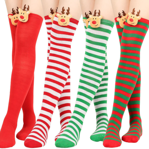 par sokker søde sokker over knæet sokker efterår og vinter sokker varme og luftige velegnet til piger Julefest dress up