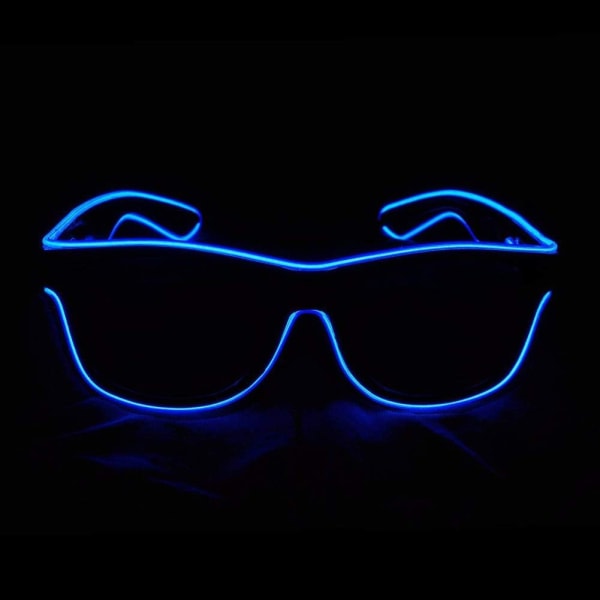 Glasögon LED 4 lägen för fest Bröllopsbar Show Födelsedagspresent (blå)