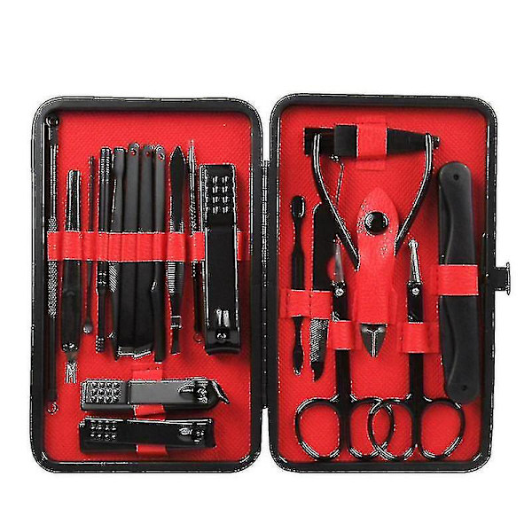 Ny Manikyrset, Pedikyrset, Nagelklippare, Professionellt Grooming Kit, Nagelverktyg I Lyxigt Resefodral För Män Och Kvinnor