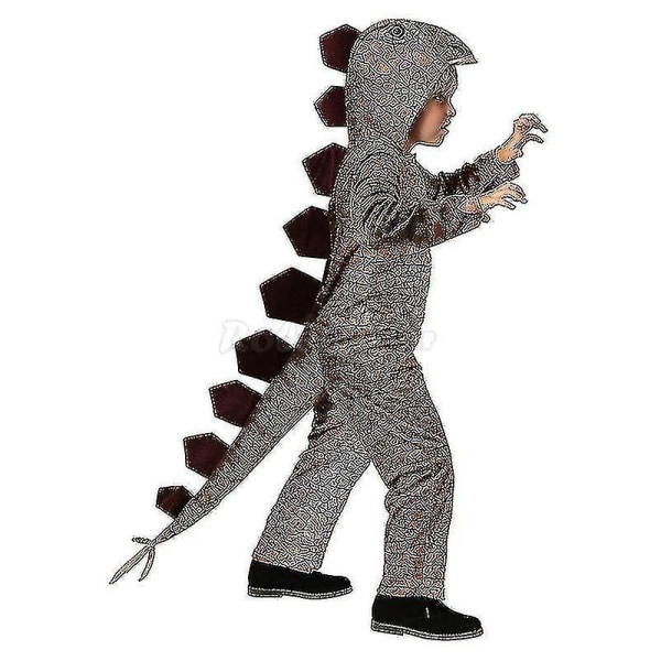 Söta Barn Pojkar Flickor Dinosaurie kostym Barn Jumpsuit kostym Halloween Purim Karneval Fest Show Kläder C85m70 R 2 XL (120-130 cm)