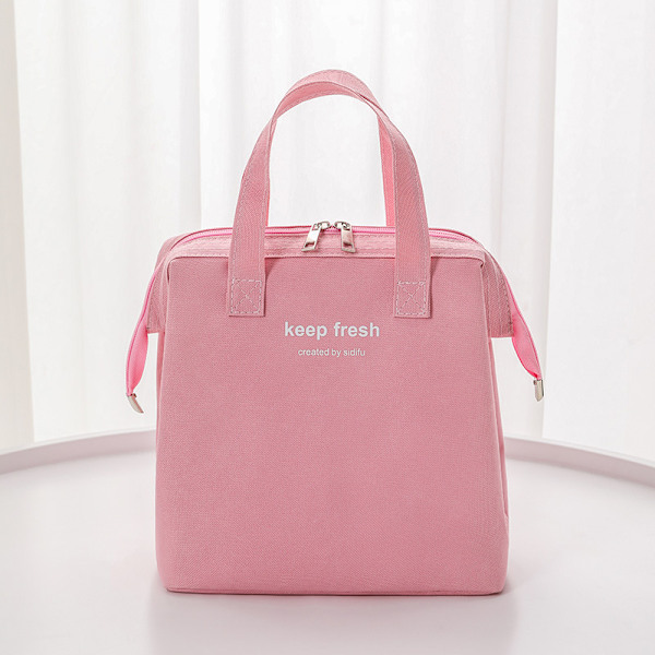 Eristetty lounaslaukku, yksinkertainen Bento-kylmälaukku lounaalle pink